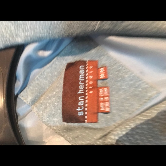 Women’s Light Blue Suede Button Front Jacket - Picture 3 of 3